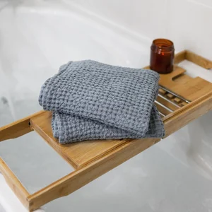 Vaflový ručník šedomodrý 100x50 cm