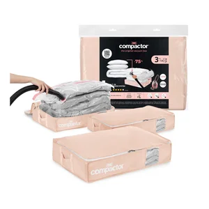 Vakuové boxy pod postel 3 ks 65×45×15,5 cm – Pink Edition (Compactor)