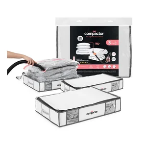 Vakuové vyztužené látkové úložné boxy 3 ks 45×65×15,5 cm Life Compactor