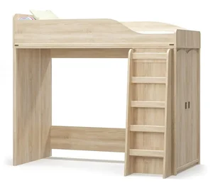 Valencia: poschoďová postel se skříní, dub sonoma