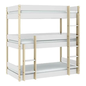 Valka patrová postel 90×190 cm bílo-přírodní – Marckeric