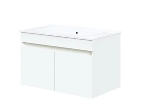 VALLOR: Koupelnová závěsná skříňka pod umyvadlo, 80 cm, 2 dveře, bílá matná