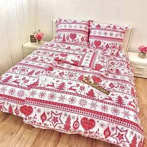 Vánoční bavlněné povlečení Santa červené