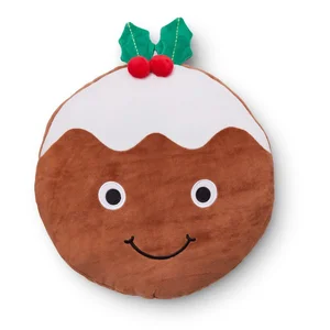 Vánoční plyšový polštář 35x35 cm Christmas Pudding