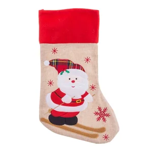 Vánoční punčocha Santa Claus z textilu