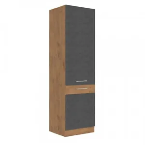 Vega 60 DK-210 2F – vysoká skříňka šedá matná / dub lancelot