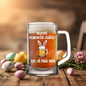 Velikonoční pivní sklenice 0,5 l – Zajíček s Pivem