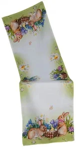Velikonoční ubrus Zajíčci a kuřátka 40x140 cm