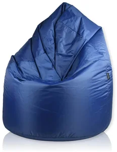 Velký Sedací Vak Nylon Sako Tmavě Modrý