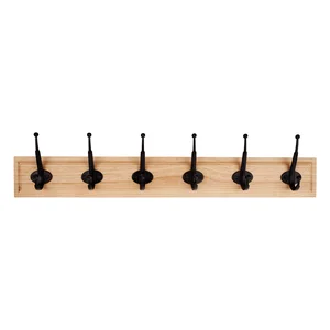 Věšák RAMAN na zeď – borové dřevo, kov, 67 cm