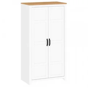 Věšáková skříň LANZETTE F bílá/alba dub craft zlatý