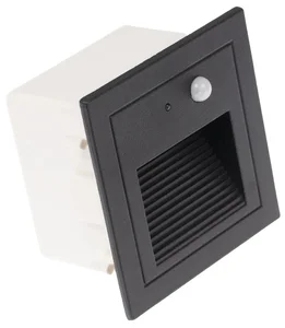 Vestavné LED svítidlo T-LED PIR s pohybovým senzorem pro vnitřní použití, černá barva