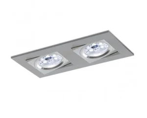 Vestavné svítidlo Aluminio Plata, kartáčovaný hliník, 2×50W, 230V