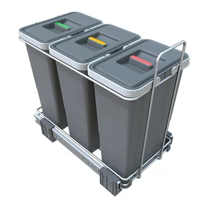Vestavný třídící odpadkový koš Ecofil 8+8+8 l