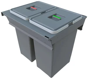 Vestavný výsuvný odpadkový koš Elletipi Square 2.0, 24+24 l