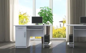 VIAN 1D1S – pracovní stůl levý, bílá