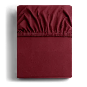 Vínové napínací jersey prostěradlo 200x200 cm Amber – Restilo