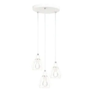 Visící kovová lampa, bílá