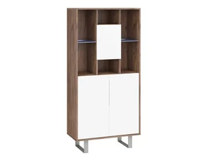 Vitrína Bokaro 5 - craft tobaco / bílý lesk