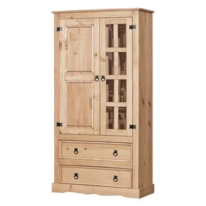 Vitrína CORONA z borovice, medový lak (16254)