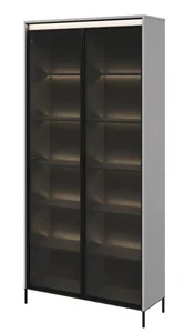 Vitrína IPOLIS 2D s LED, šedá