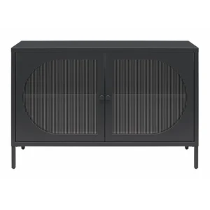 Vitrína Luna, černá kovová, 100×64×40 cm – Støraa