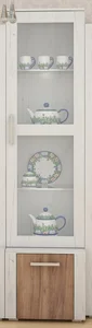 Vitrína policová WUBIN, craft bílý a craft tobacco, 50 × 295 × 48 cm