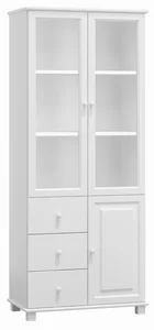 Vitrína SAPITWA 5 z masivu borovice, bílé moření