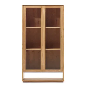 Vitrína v dekoru dubu, přírodní 100×185 cm – Alguema, Kave Home