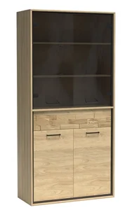 Vitrína vysoká IPPOLITO 4D1S – dub hickory