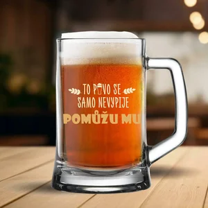 Vtipná pivní sklenice 0,5 l s motivem