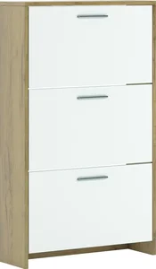 Výklopný botník DUGAS 3D – bílá/dub