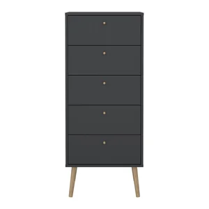 Vysoká komoda Bodo 50x120 cm v antracitové barvě