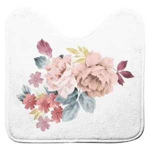 WC předložka 45x45 cm Jayana – douceur d'intérieur, bílá/růžová
