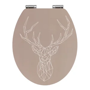 WC sedátko Wenko Stag – bambus a dřevovláknitá deska, 44 × 37,5 cm