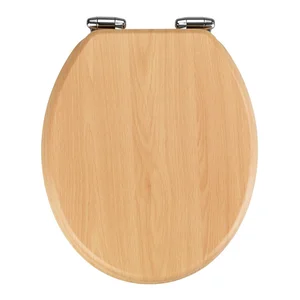 Wenko Beech Nature WC sedátko s pomalým zavíráním 43x37 cm