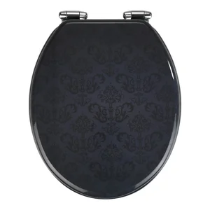Wenko Bellevue – tmavě šedé WC sedátko 42,5 × 35,5 cm s tichým zavíráním