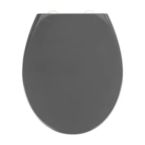 Wenko Samos – tmavě šedé WC sedátko s Easy-Close, 44,5 × 37,5 cm