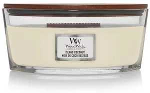 WoodWick Island Coconut vonná svíčka s dřevěným knotem 453g