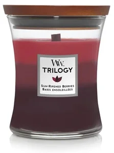 WoodWick Trilogy Sun Ripened Berries - Dřevěná vonná svíčka 275 g