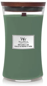 WoodWick Velká vonná svíčka Mint Leaves & Oak 609g