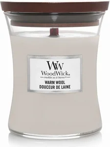 WoodWick vonná svíčka s dřevěným knotem Warm Wool 275g