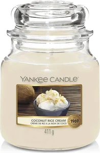 Yankee Candle Coconut Rice Cream - Střední vonná svíčka ve skle
