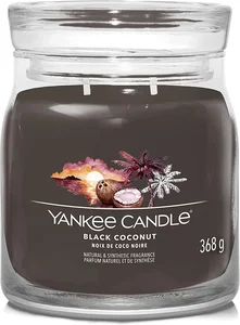 Yankee Candle Střední Skleněná Svíčka Signature - Black Coconut 368g