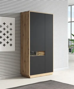 ZACARRIA Regál dub taurus/černý supermat 92×180×40 cm