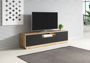 ZACARRIA TV stolek 180 cm dub taurus / černý supermat