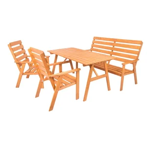 Zahradní dřevěný jídelní set pro 4 osoby