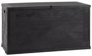 Zahradní plastový úložný box WOOD 420 L – grafit