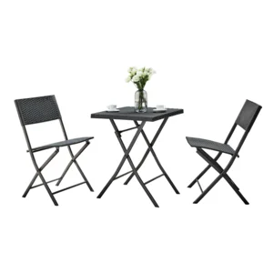 Zahradní ratanový set FARUK 1+2 – černá