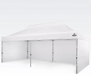Zahradní stan 3x6 m s třemi bočními stěnami, bílý, hliníková konstrukce
